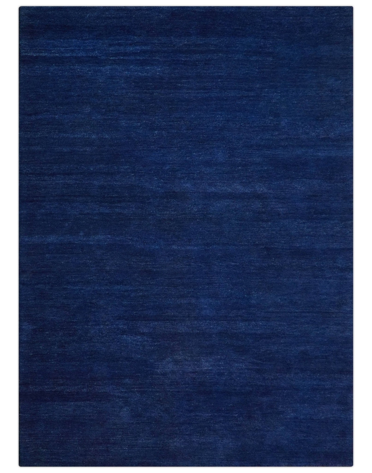 Custom Made Solid Modern Blue Hand Tufted thick Wool Area Rug.
