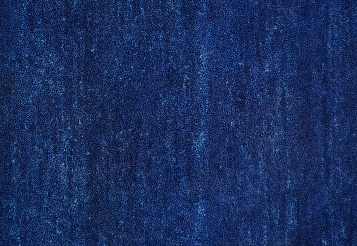 Custom Made Solid Modern Blue Hand Tufted thick Wool Area Rug.