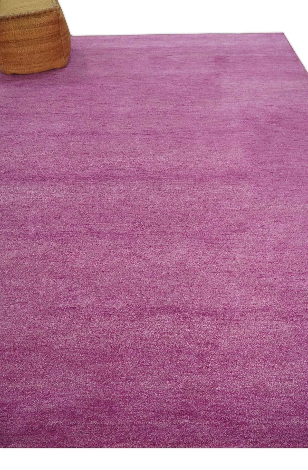 Custom made Solid Plane Orchid Woolen Hand Tufted Multi Size wool area Rug.