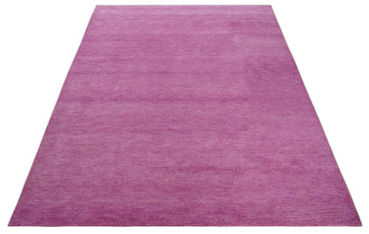 Custom made Solid Plane Orchid Woolen Hand Tufted Multi Size wool area Rug.
