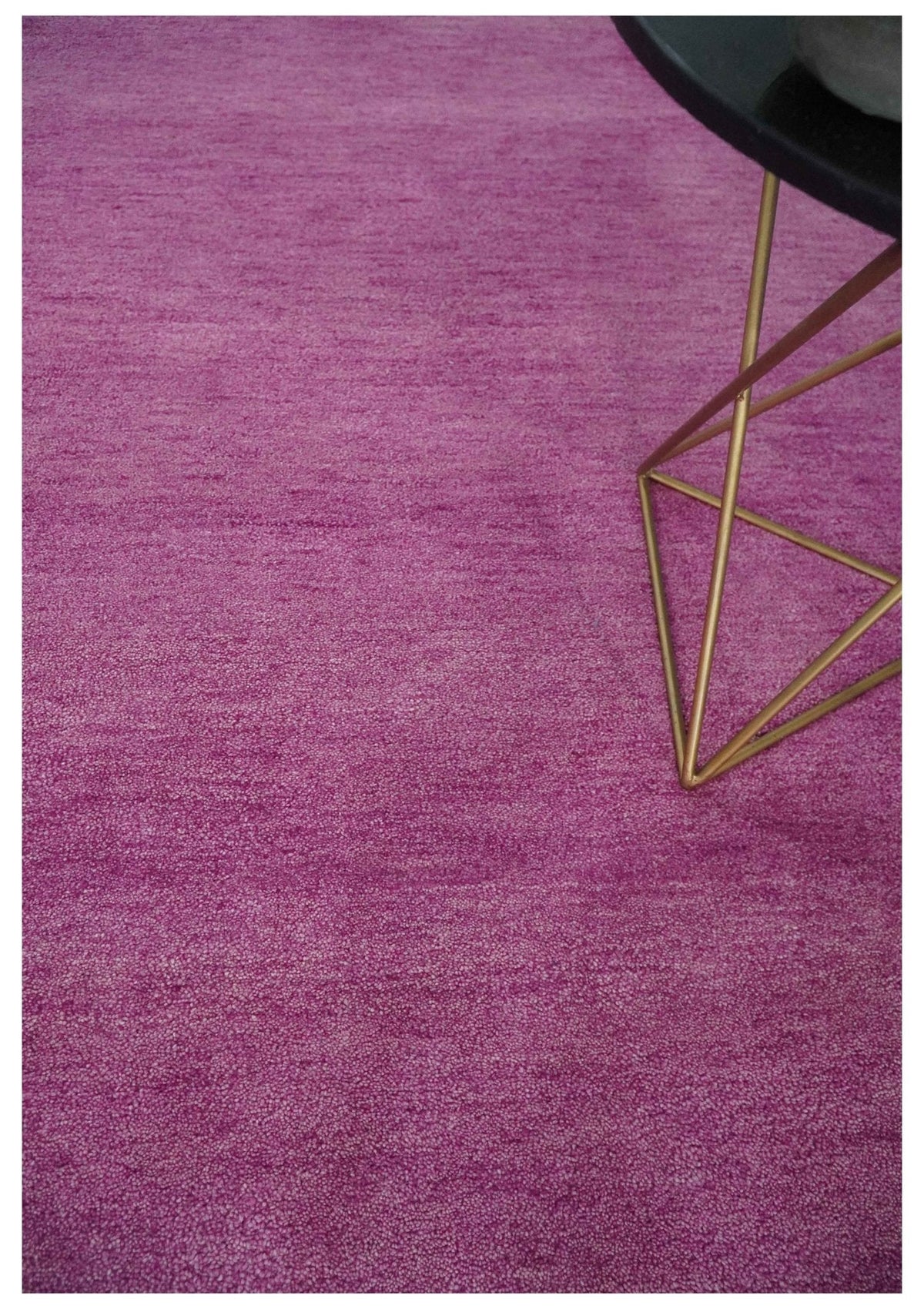 Custom made Solid Plane Orchid Woolen Hand Tufted Multi Size wool area Rug.