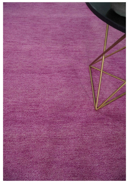 Custom made Solid Plane Orchid Woolen Hand Tufted Multi Size wool area Rug.