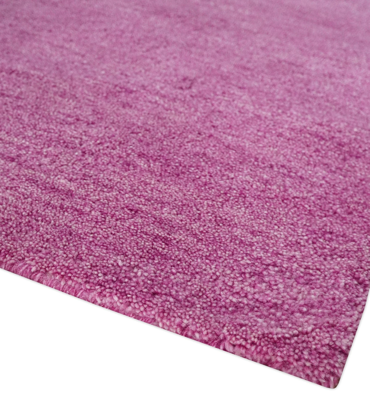 Custom made Solid Plane Orchid Woolen Hand Tufted Multi Size wool area Rug.