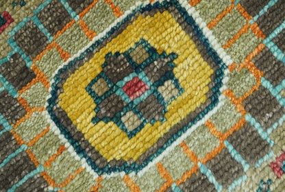 Custom Made Traditional Motifs Design Rust And Ivory Hand Knotted Wool Rug.