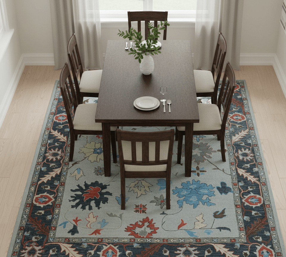 Custom Made Traditional Oushak Silver Hand Tufted Wool Area Rug.