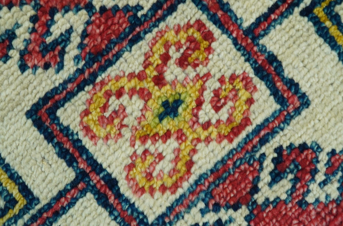 Custom Made Traditional Persian Design Red And Ivory Hand Knotted Wool Rug.