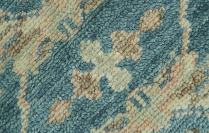 Custom Made Traditional Teal Oushak Hand Knotted Wool Rug.