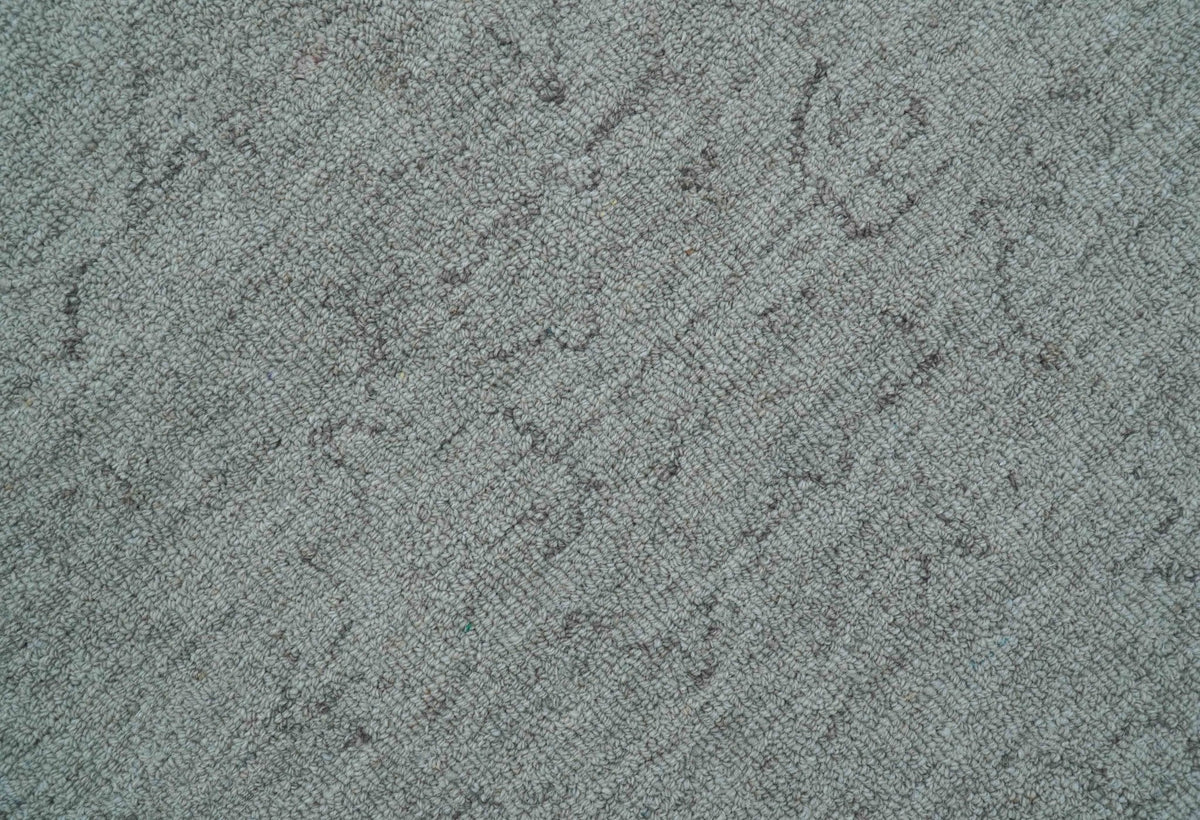 Custom Made Traditional Transitional Gray Hand Tufted wool rug.
