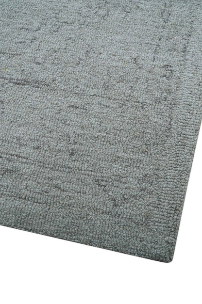 Custom Made Traditional Transitional Gray Hand Tufted wool rug.