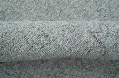 Custom Made Traditional Transitional Gray Hand Tufted wool rug.