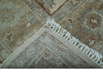 Custom Made Traditional Turkish Beige Hand knotted Wool Area Rug.