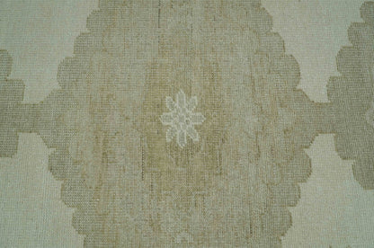 Custom Made Traditional Turkish Design Beige Hand knotted Wool Area Rug.