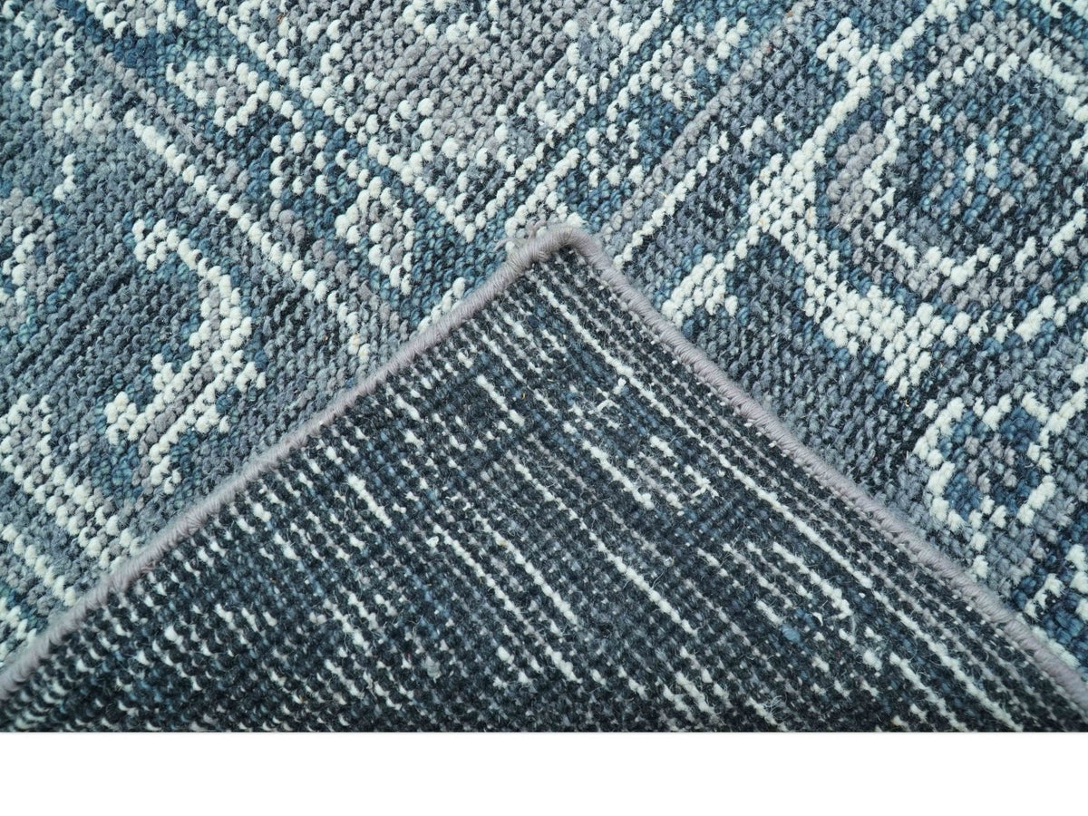 Custom Made Traditional Turkish Design Gray Hand Knotted Wool Area Rug.