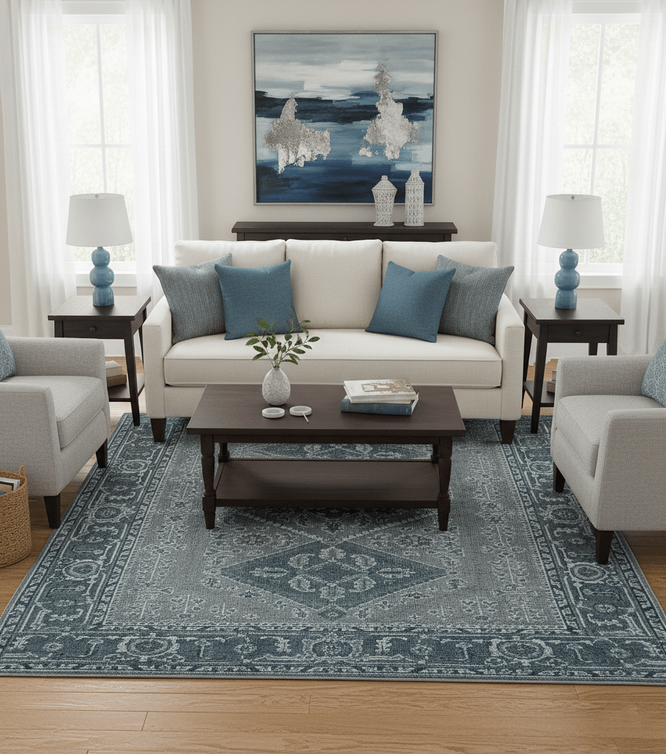 Custom Made Traditional Turkish Design Gray Hand Knotted Wool Area Rug.