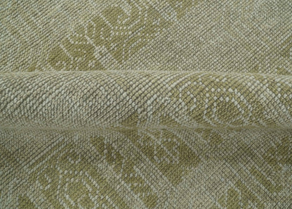 Custom Made Transitional Design Beige Hand Knotted Wool Area Rug.