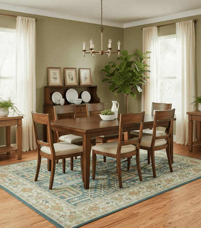 Custom Made Tree of Life Beige And Teal Floral Design Hand Tufted  Wool Area Rug.