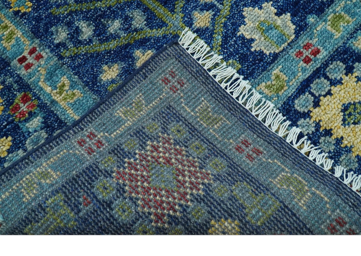 Custom Made Tree of Life Hand Knotted Blue And Beige Traditional Wool area Rug.