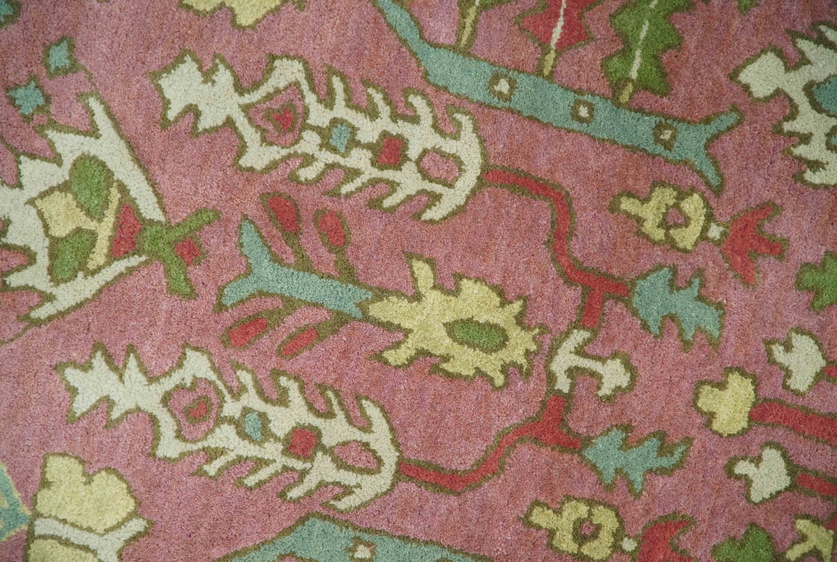Custom Made Tree of life Traditional Floral Dark Peach, Beige and Green wool Area Rug.