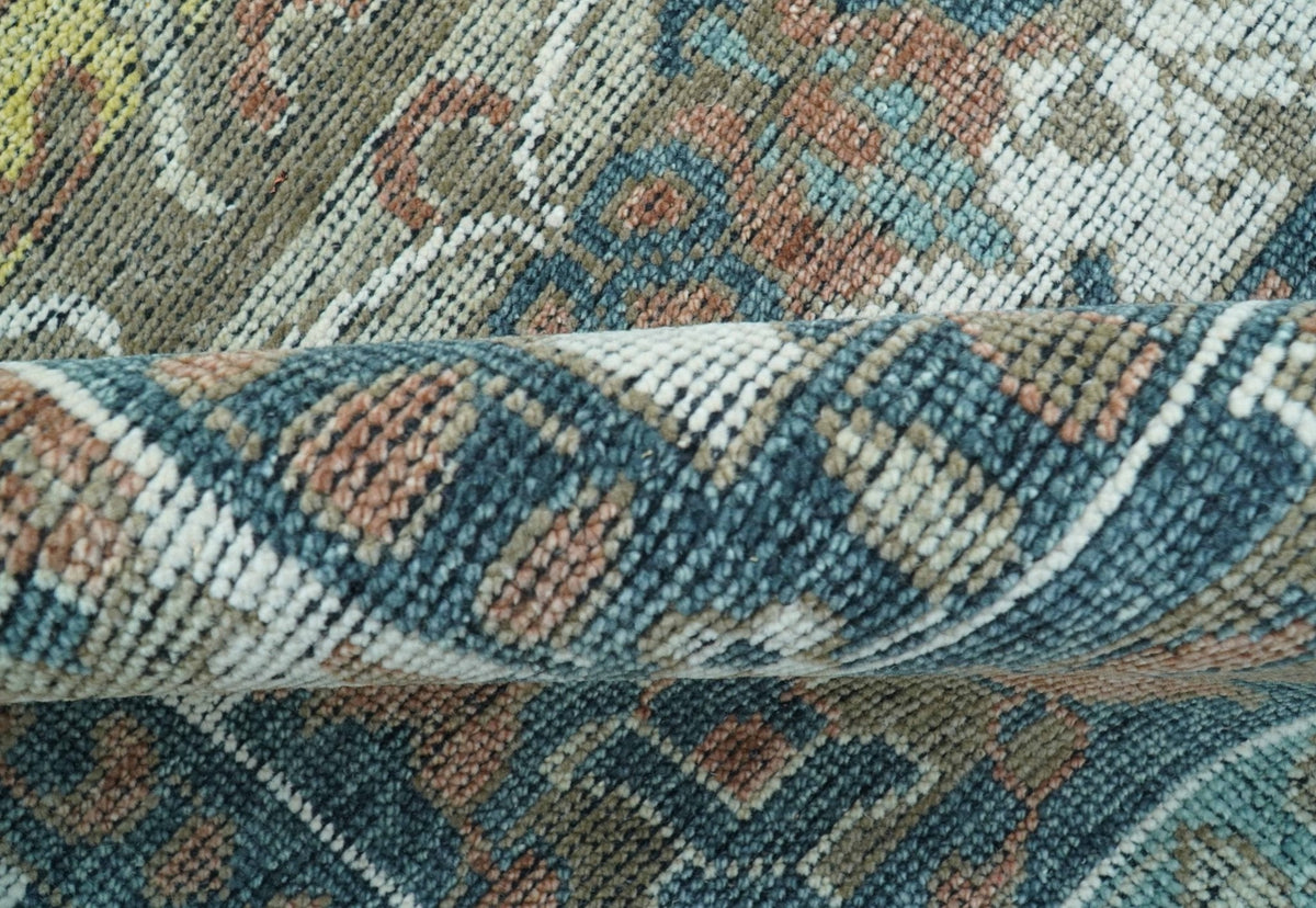 Custom Made Turkish Design Multi color Hand Knotted Wool Rug.