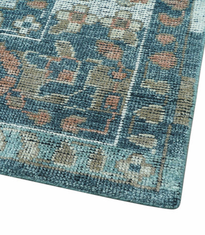 Custom Made Turkish Design Multi color Hand Knotted Wool Rug.