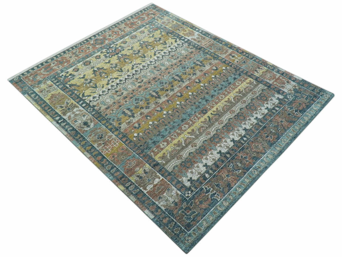 Custom Made Turkish Design Multi color Hand Knotted Wool Rug.
