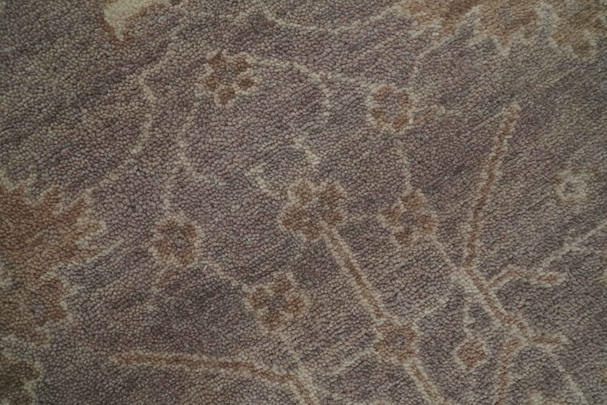 Custom Made Vintage Style Tree of life Brown And Beige Hand Knotted Wool Rug.