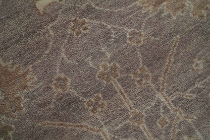 Custom Made Vintage Style Tree of life Brown And Beige Hand Knotted Wool Rug.