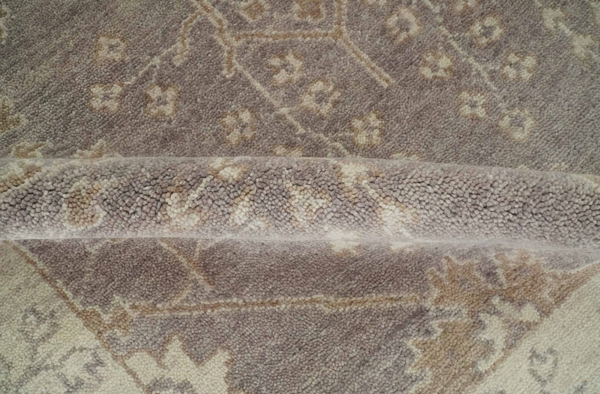 Custom Made Vintage Style Tree of life Brown And Beige Hand Knotted Wool Rug.