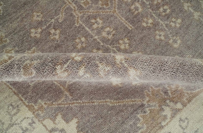 Custom Made Vintage Style Tree of life Brown And Beige Hand Knotted Wool Rug.