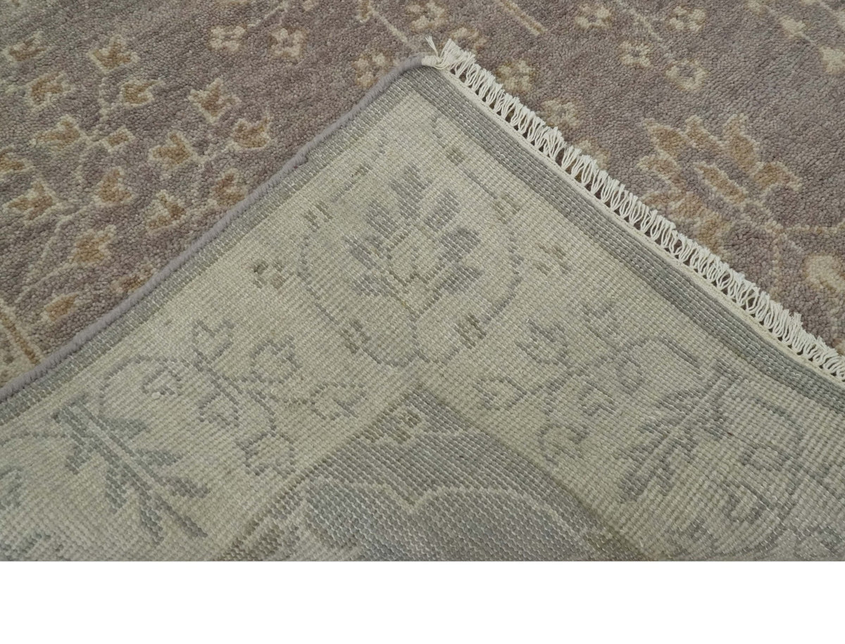 Custom Made Vintage Style Tree of life Brown And Beige Hand Knotted Wool Rug.