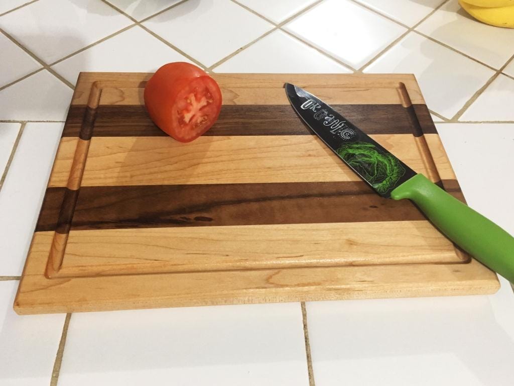 Best Redwood Cutting Boards Mixed Maple and Walnut Side grain With juice groove Cutting Board