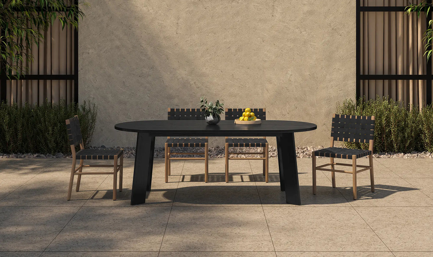 Delta Outdoor Dining Table Oval Black