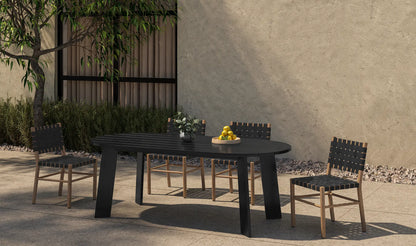Delta Outdoor Dining Table Oval Black