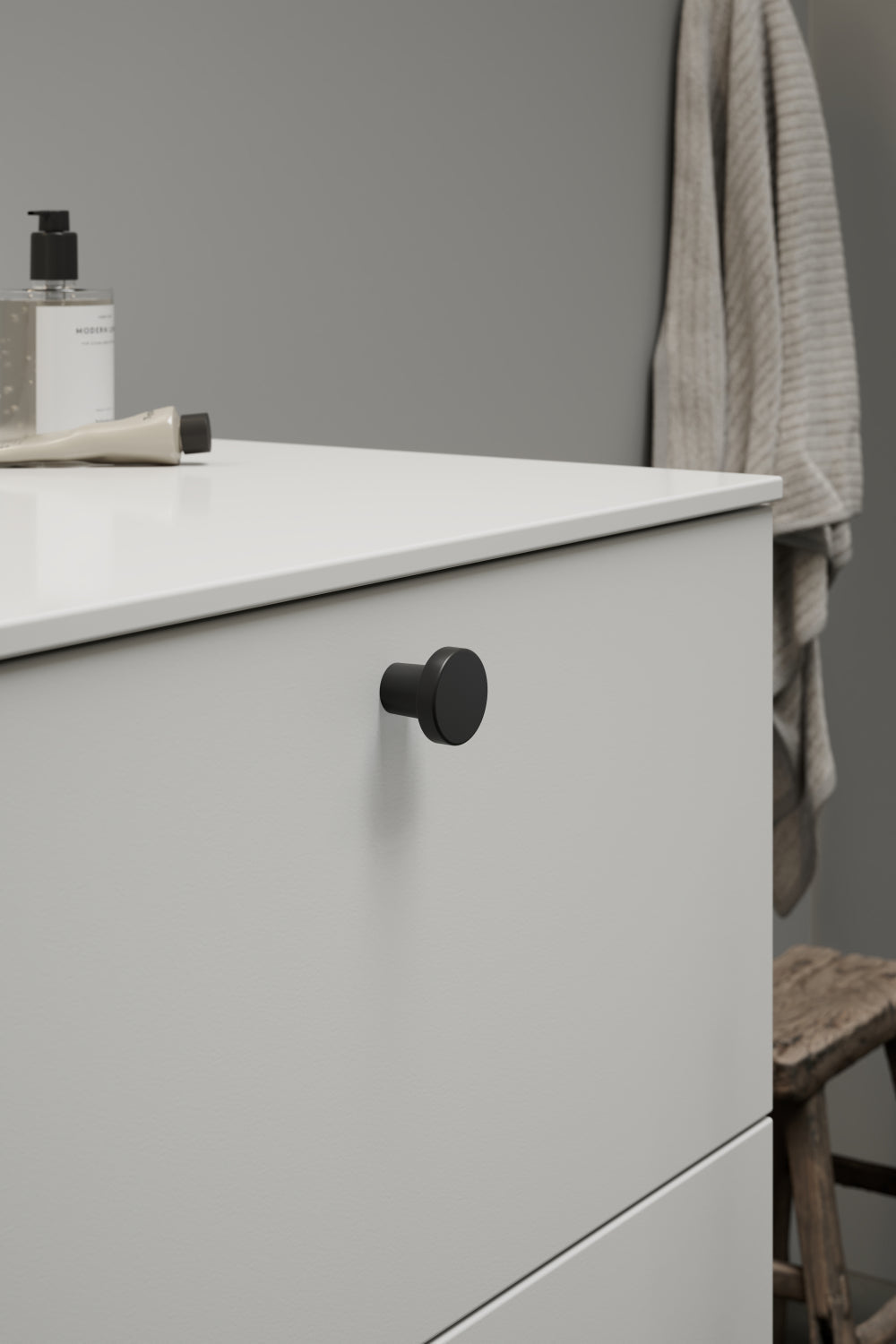 Matte Black "Lounge" Cabinet Knob and Wire Drawer Pulls