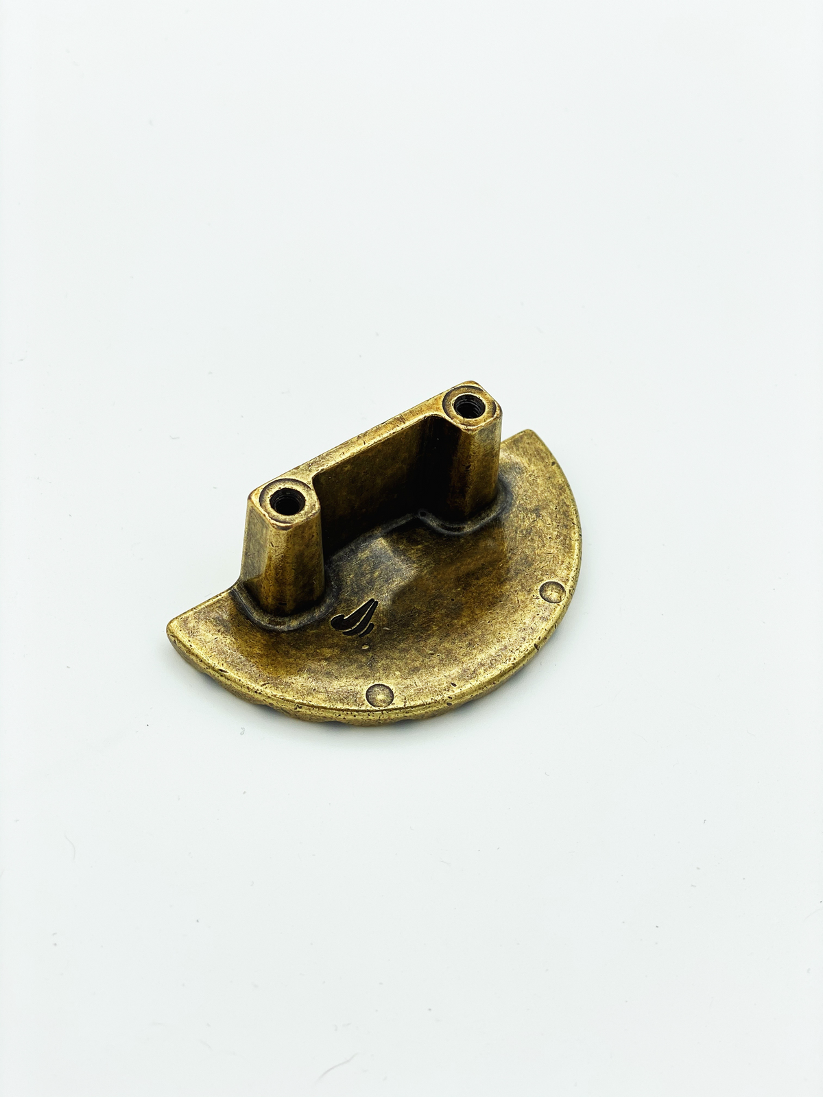Reeded Antique Brass "Half-Daisy" Round Cabinet Knob.