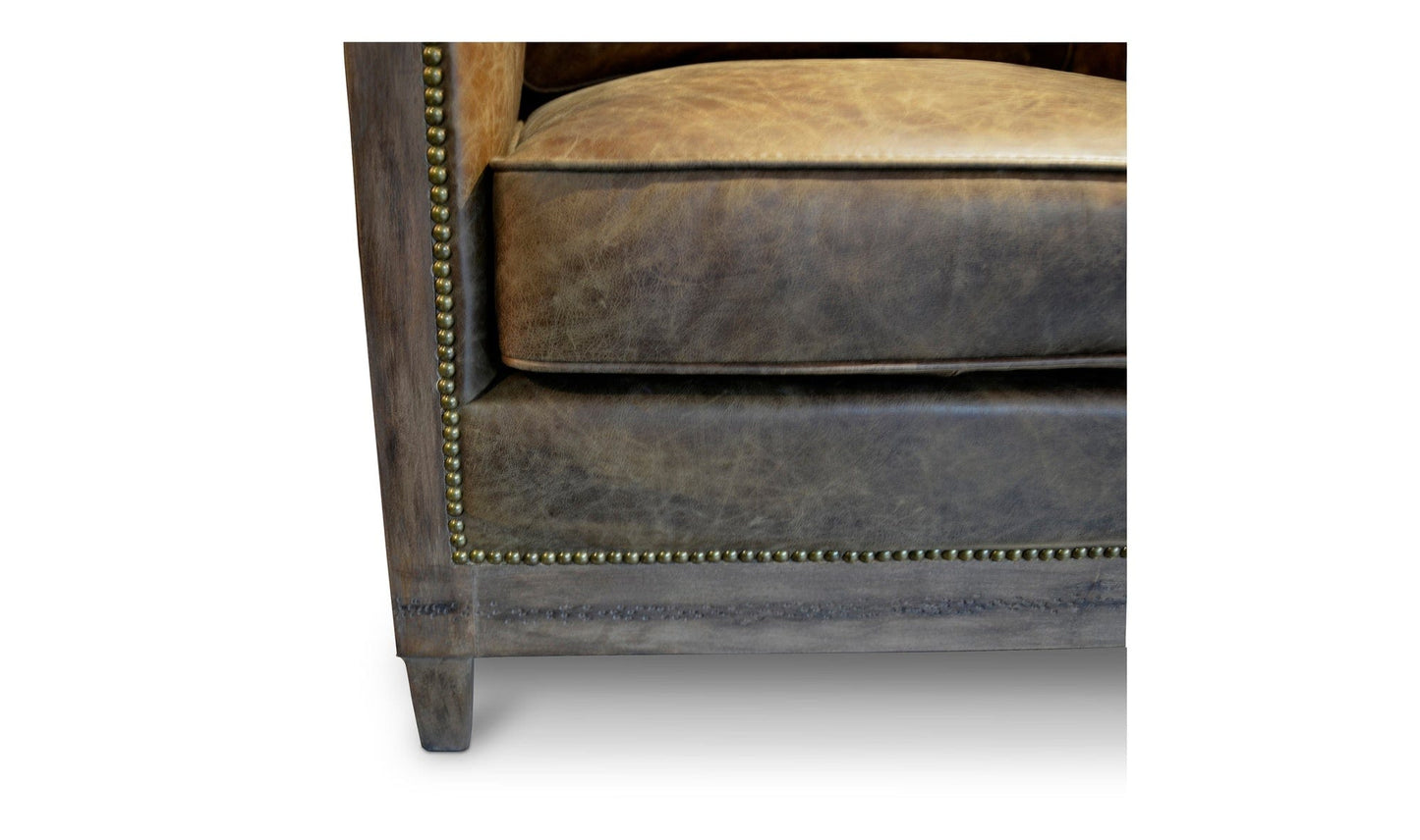 Moe's Home Collection DARLINGTON CLUB CHAIR GRAZED BROWN LEATHER DARLINGTON CLUB CHAIR GRAZED BROWN LEATHER