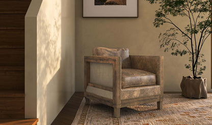 Moe's Home Collection DARLINGTON CLUB CHAIR GRAZED BROWN LEATHER DARLINGTON CLUB CHAIR GRAZED BROWN LEATHER