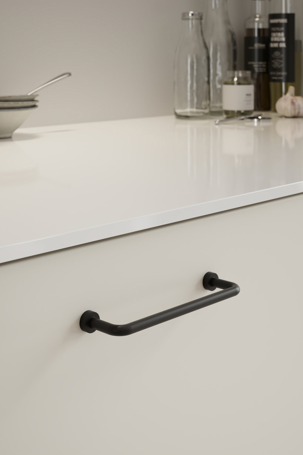 Matte Black "Lounge" Cabinet Knob and Wire Drawer Pulls