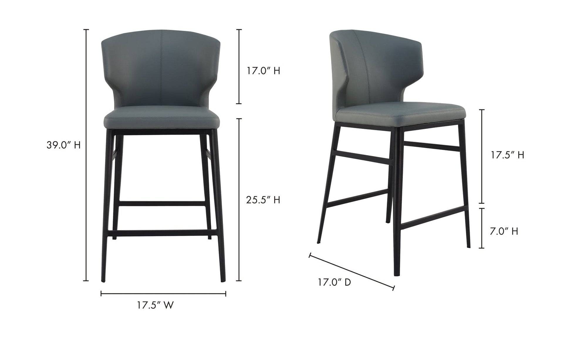 The Carpentry Shop Co. Delaney Counter Stool Grey Delaney Counter Stool Grey