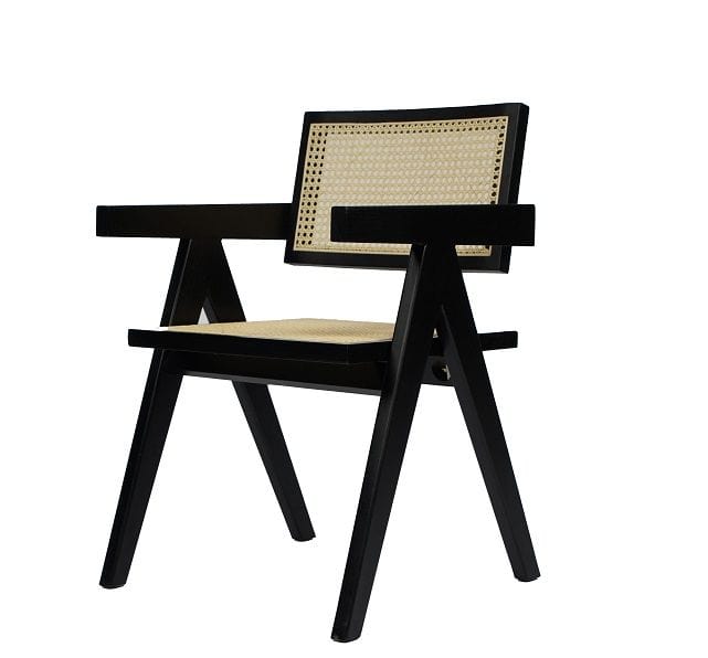 VIG Furniture Dining Chairs Modrest Aurora Modern Rattan and Wenge Dining Arm Chair