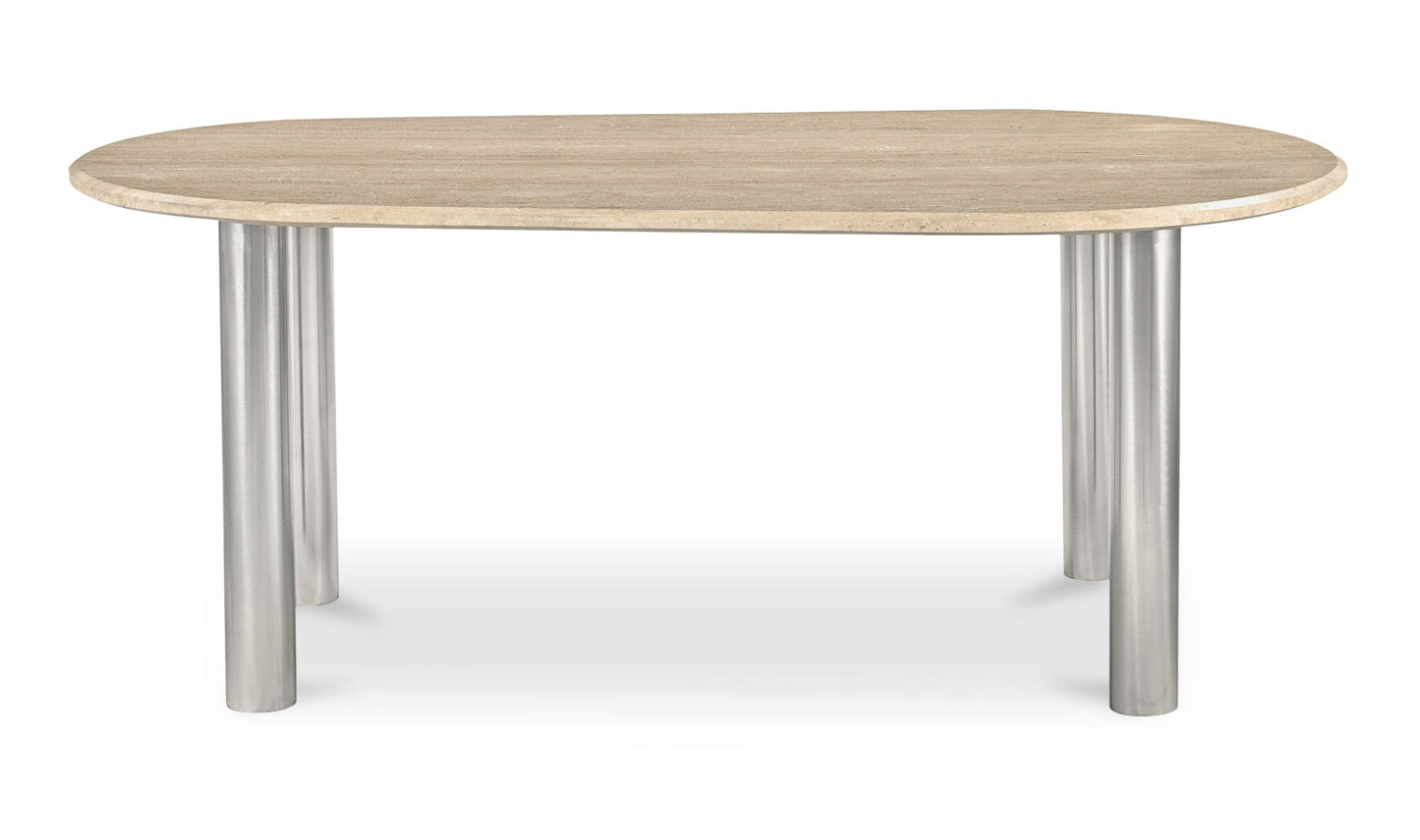 Moe's Home Collection Dining Table Fia Dining Table Travertine Fia Dining Table Travertine