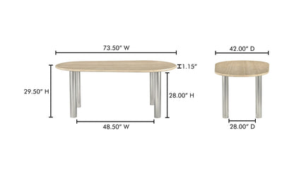Moe's Home Collection Dining Table Fia Dining Table Travertine Fia Dining Table Travertine