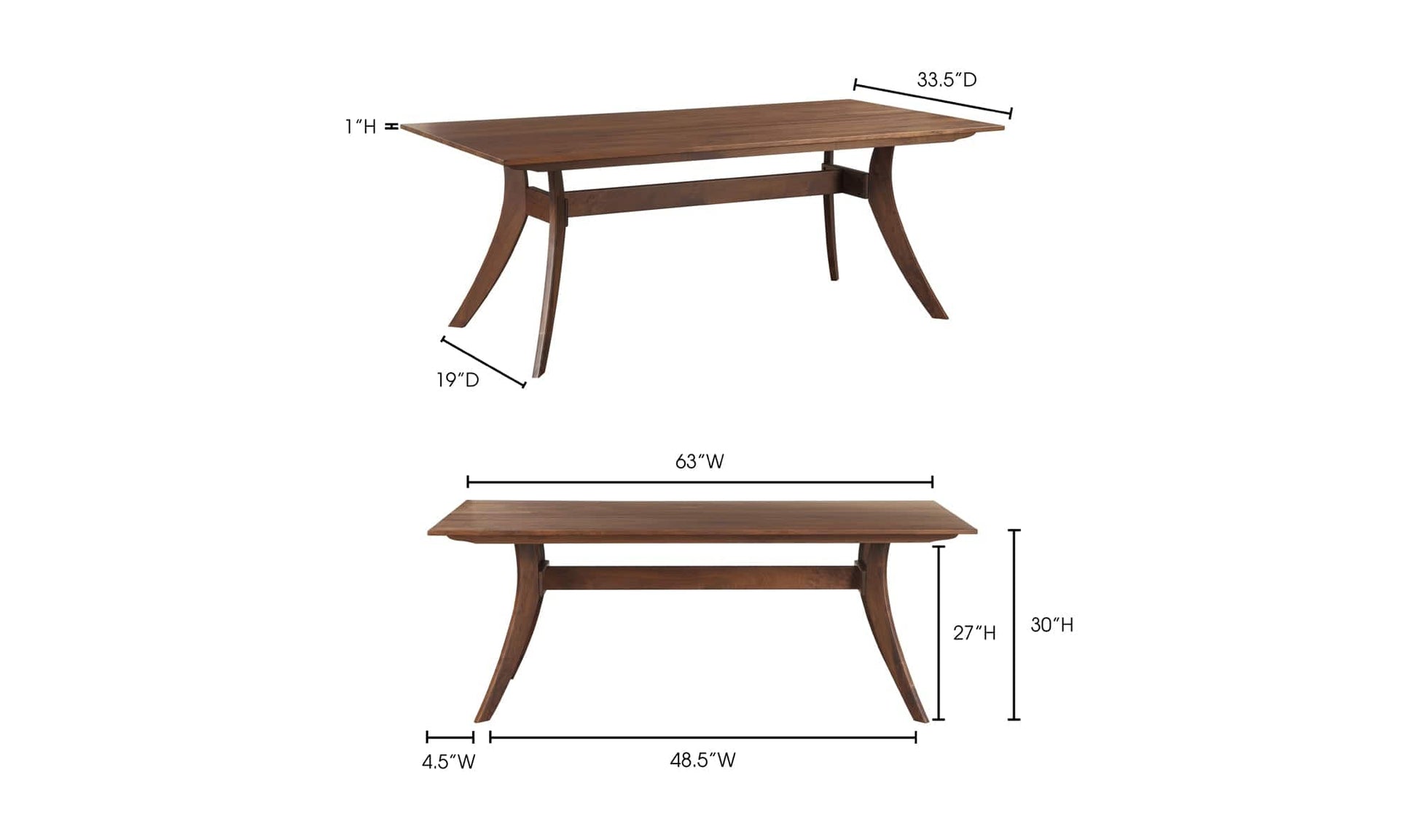 Moe's Home Collection Dining Table Florence Small Dining Table Brown Florence Small Dining Table Brown