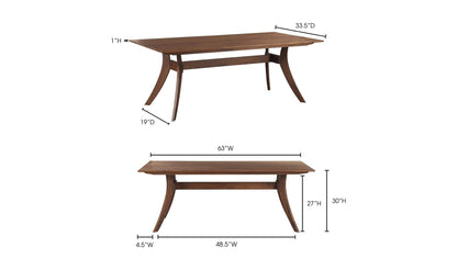 Moe's Home Collection Dining Table Florence Small Dining Table Brown Florence Small Dining Table Brown