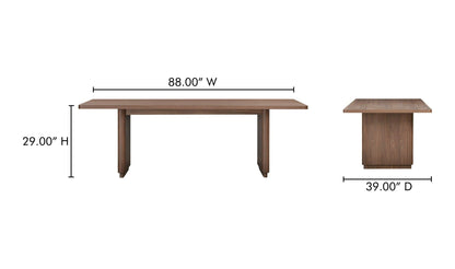 Moe's Home Collection Dining Table ROUND OFF DINING TABLE SMALL WALNUT ROUND OFF DINING TABLE SMALL WALNUT