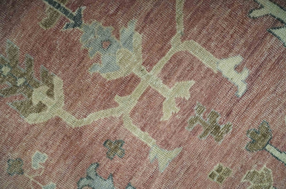 Distress Finished Tree of Life Hand Knotted Rust and Blue Custom Made Wool Rug.