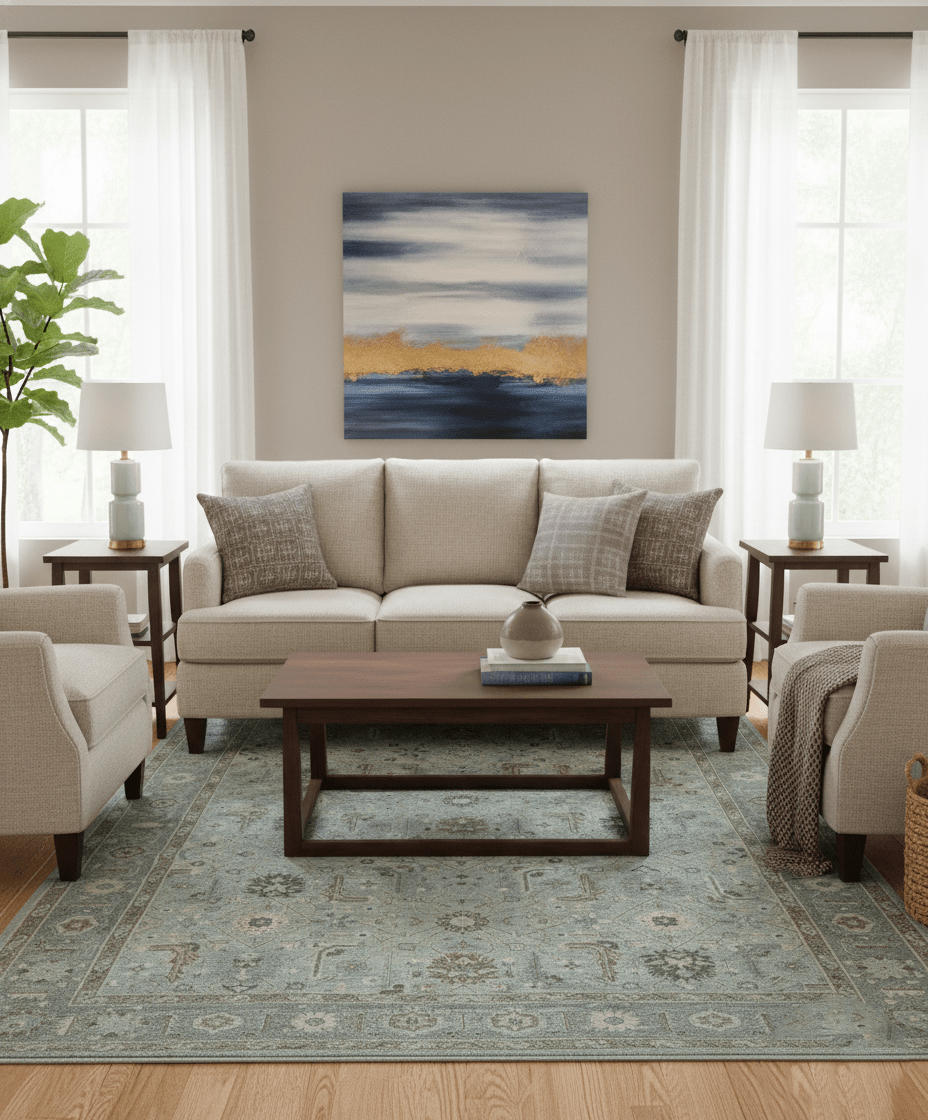 Distressed and Blue Silver Hand Knotted Traditional Wool Area Rug.
