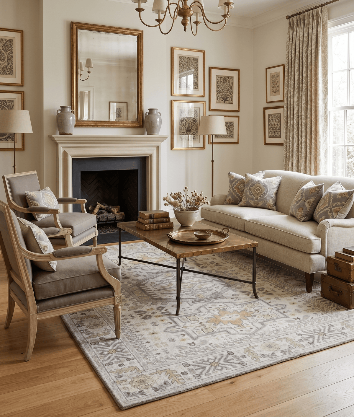 Distressed Traditional Turkish Hand Knotted Gray Custom Made wool Area Rug.