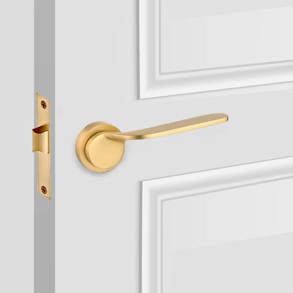 Design Max LLC Door Hardware Matte Brass Rio Passage Interior Door Set - Lever Door Handle Rio Passage Interior Door Set - Lever Door Handle