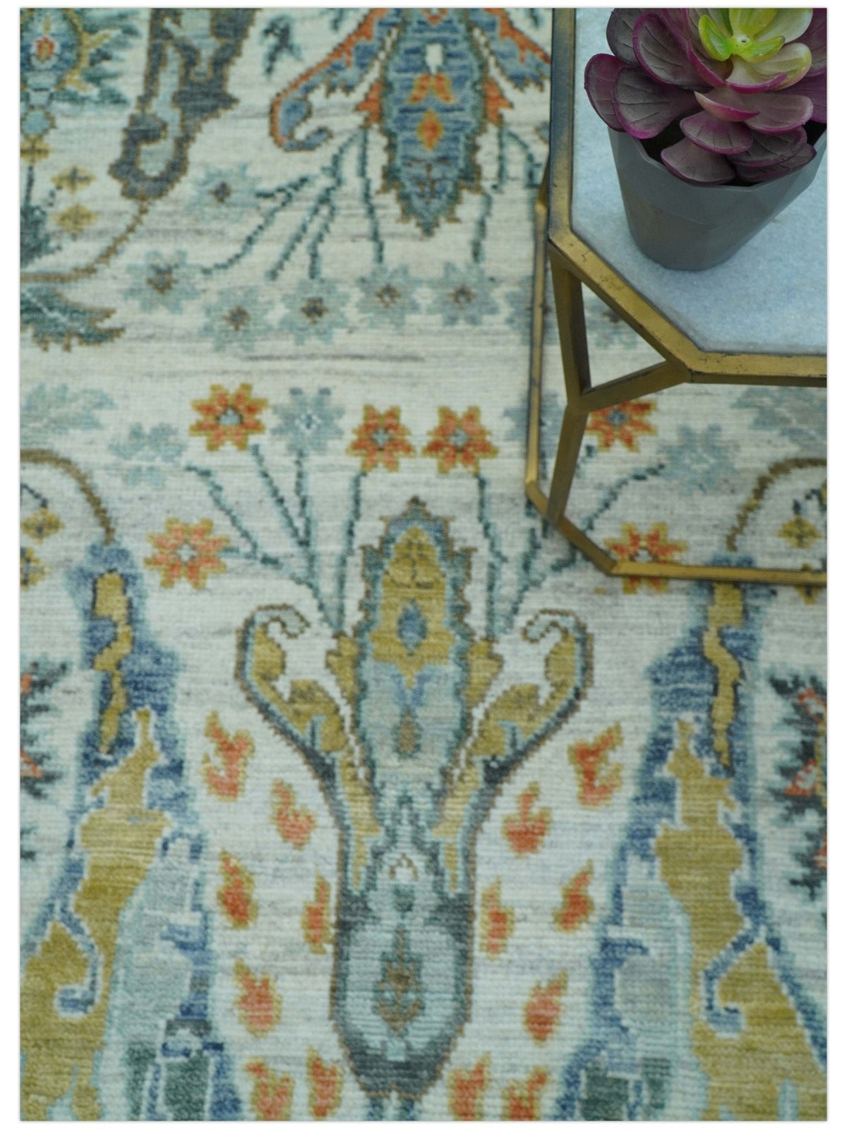 Dragon Custom Made Traditional Design Gray And Ivory Hand Knotted Wool Rug.
